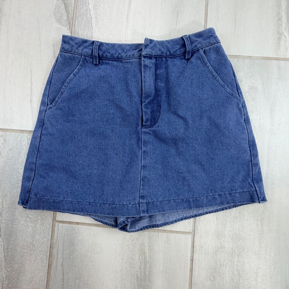 Entro Blue Denim Skort High Waisted Mini P26270 Womens Size Small